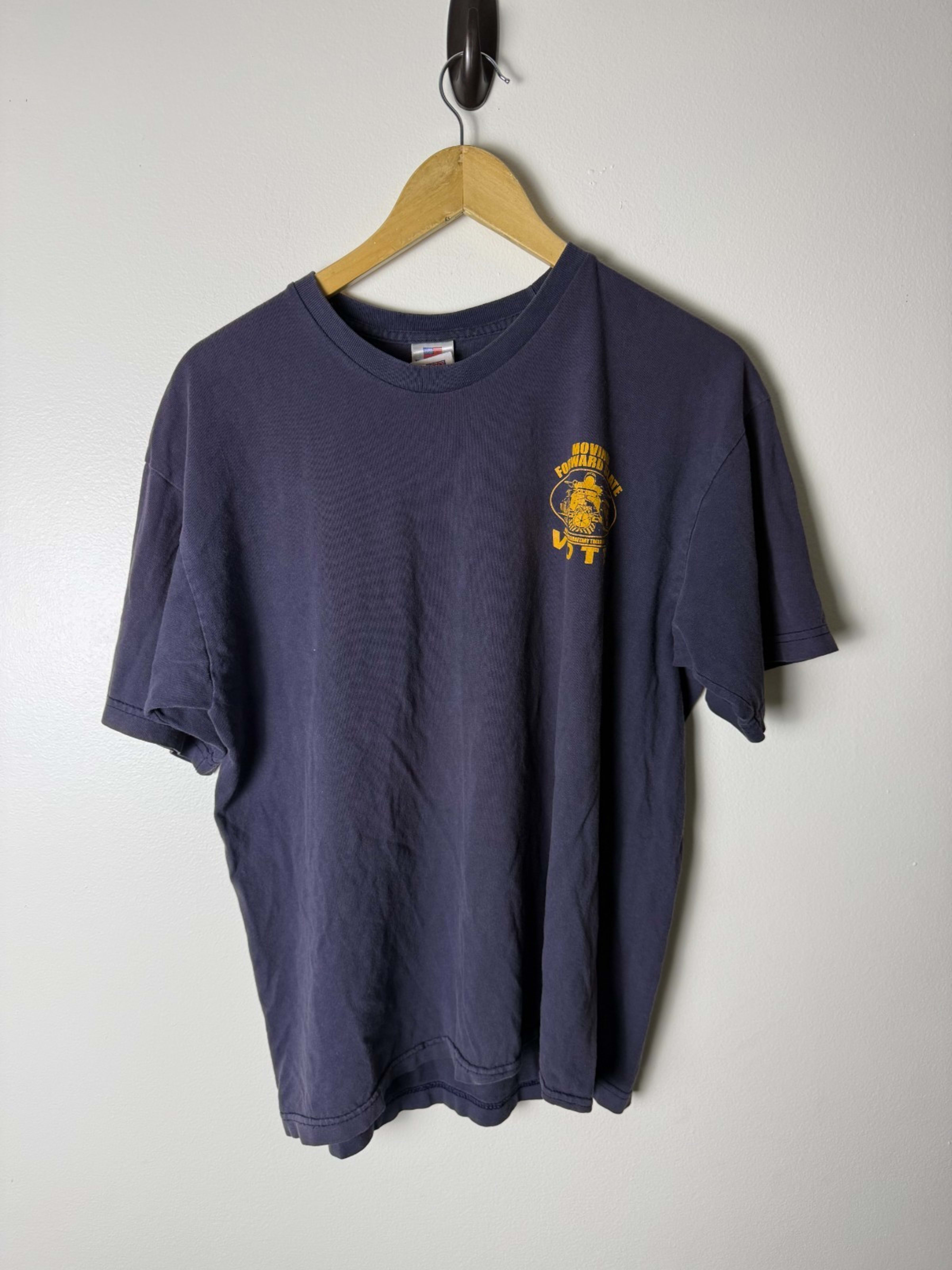 Vintage Secretary Treasurer T-Shirt Mens L Blue Double Sided