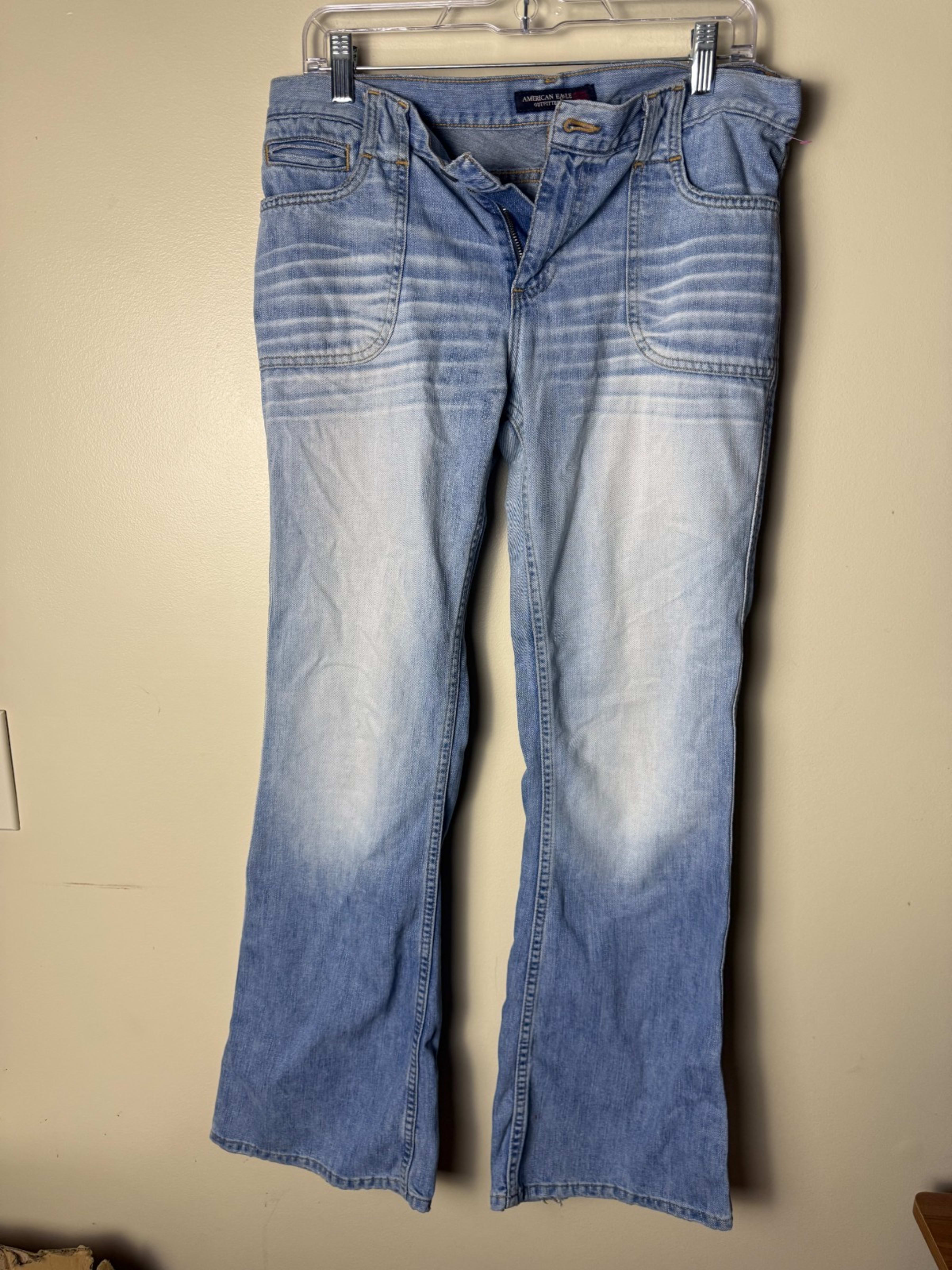 American Eagle Outfitters Jeans Womens 8 Blue Denim Bootcut Faded Stretch