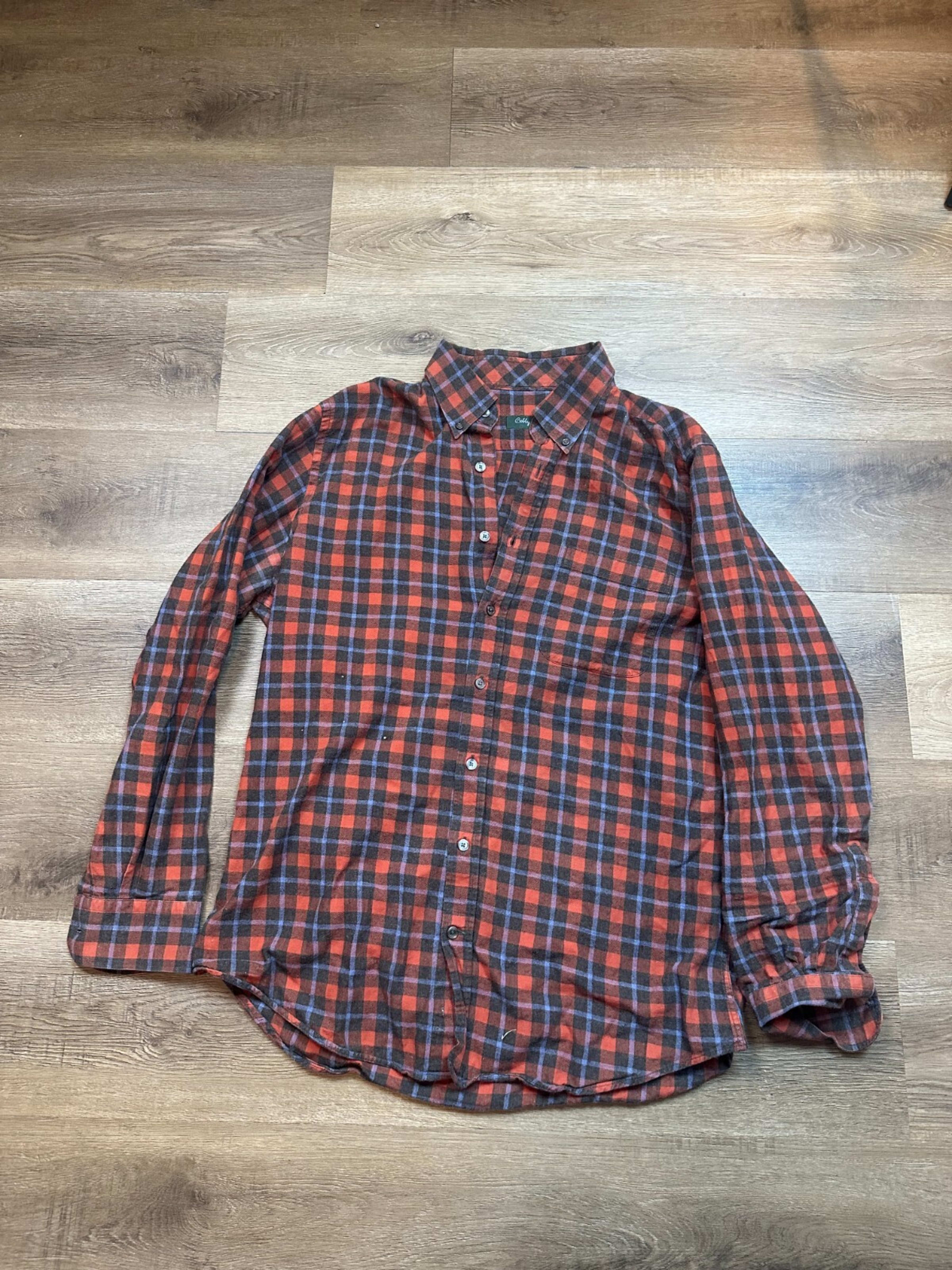 Bobby Jones Long Sleeve Button Up Men's L Red Plaid Breathable Casual