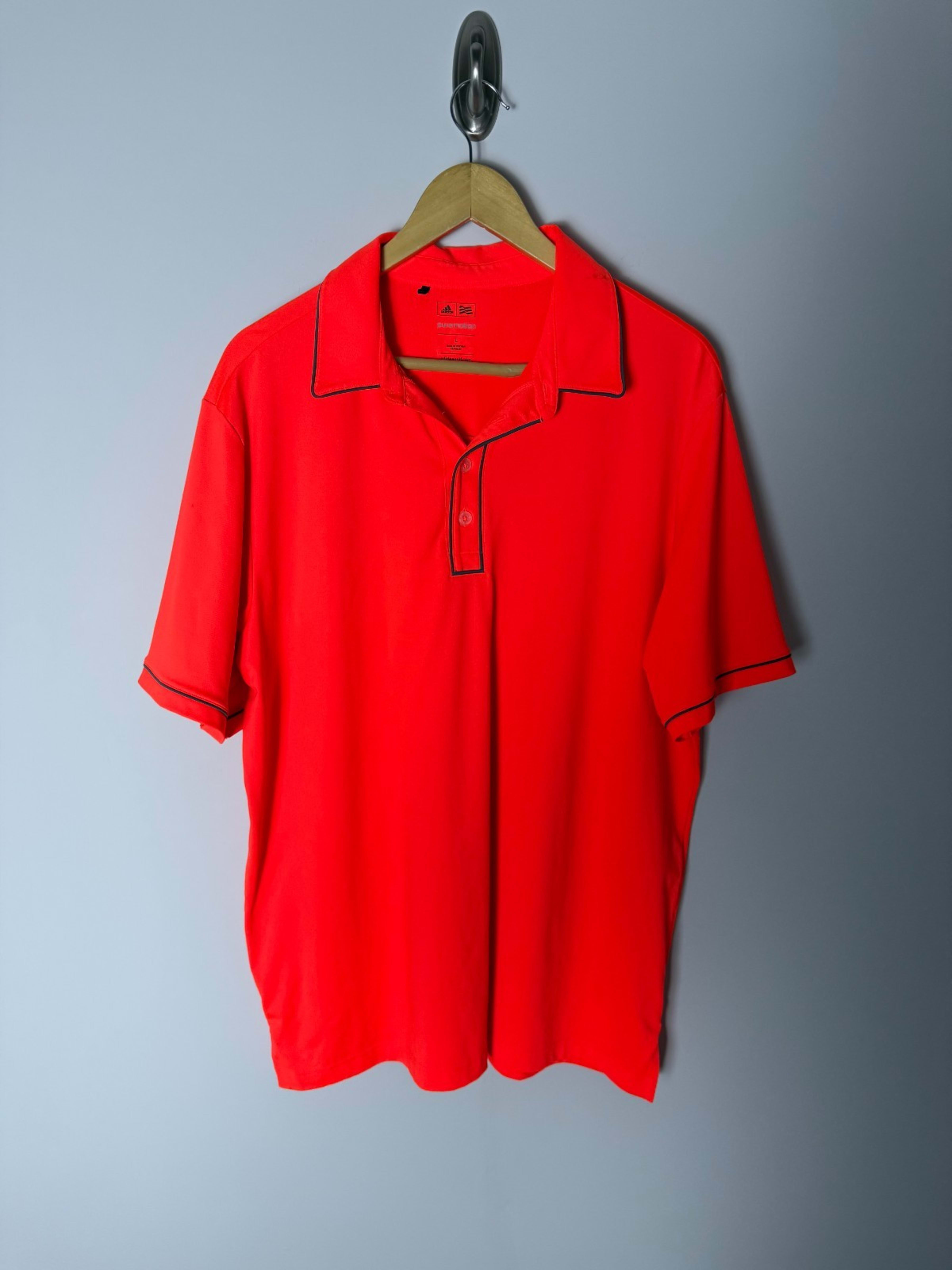 Adidas Golf Short Sleeve Polo Men's L Red Collared Breathable