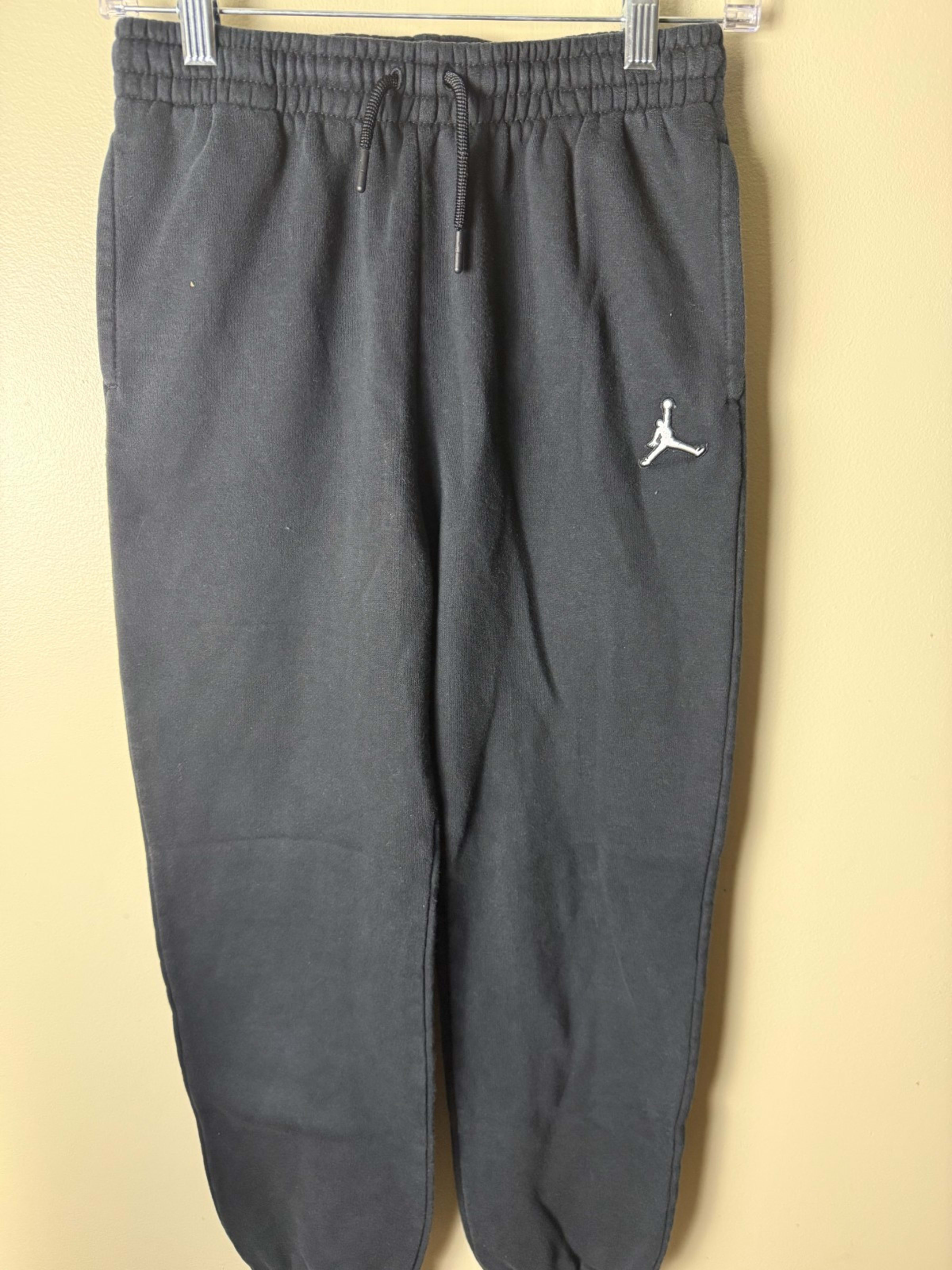 Nike Air Jordan Jogger Pants Youth XL Black Sport Logo Fleece Drawstring