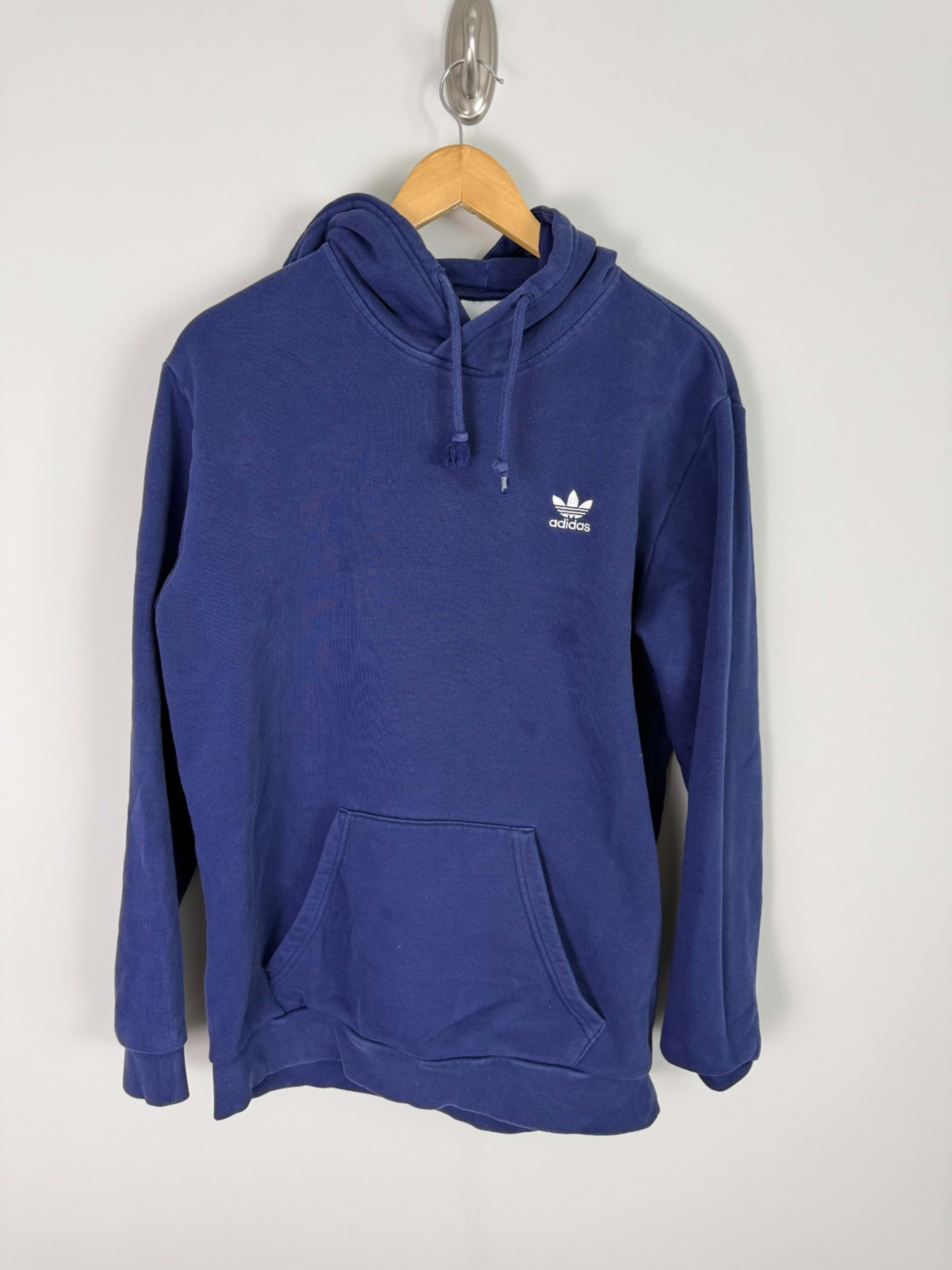Adidas Long Sleeve Hoodie Men's M Blue Embroidered Logo Casual