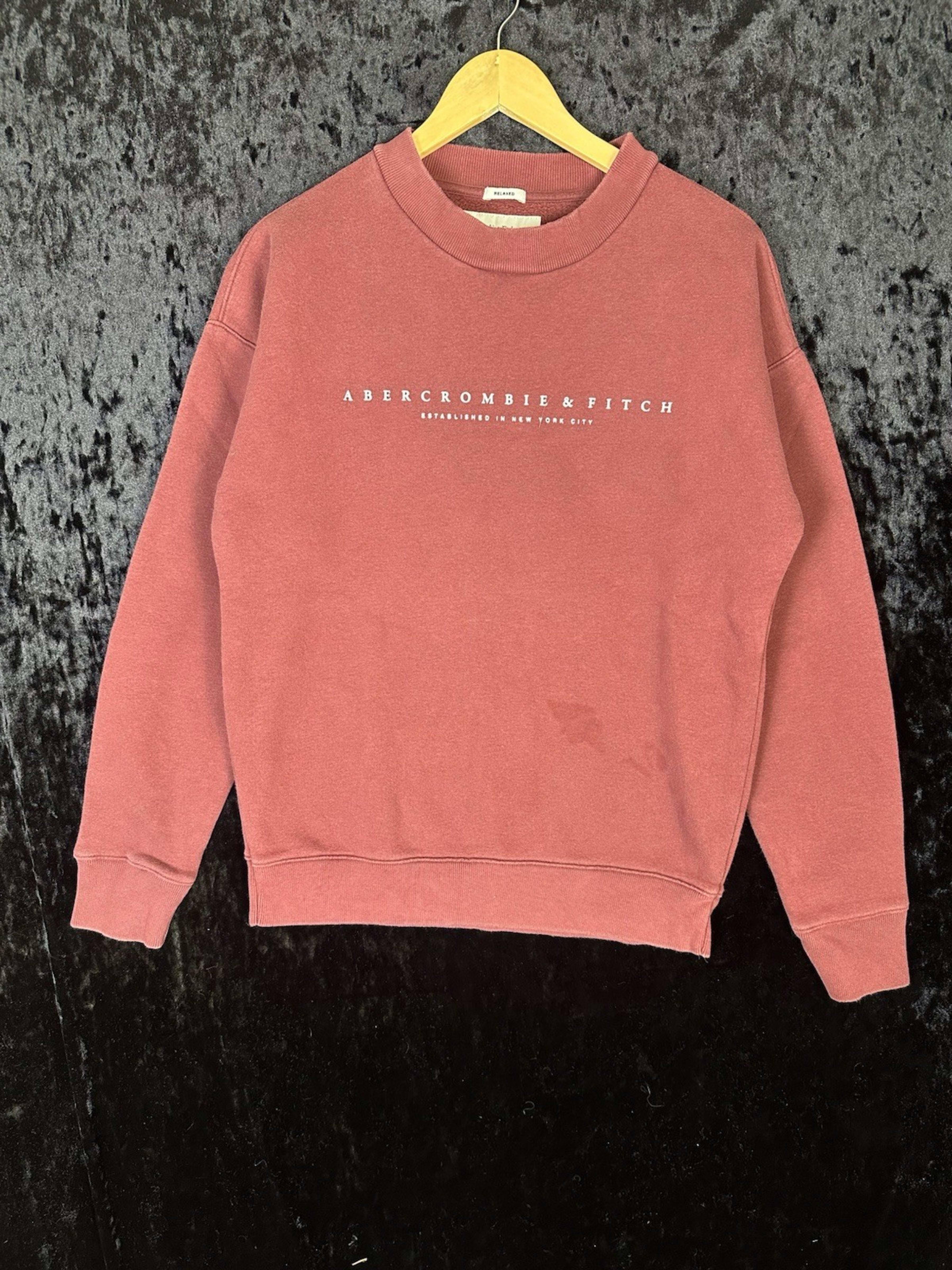 Abercrombie & Fitch Sweater Womens M Red Soft A&F Fleece Casual