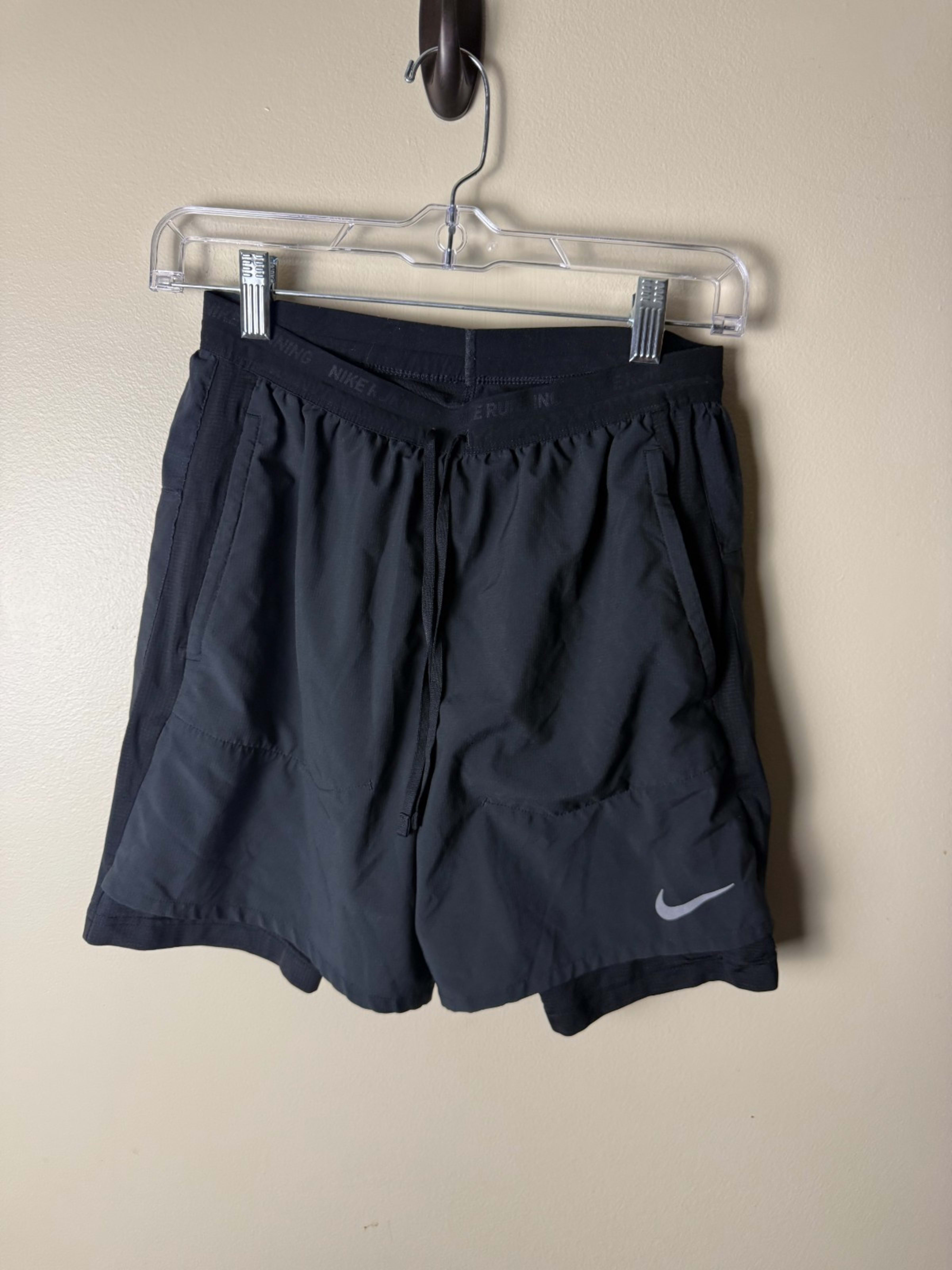 Nike Running Shorts Mens S Lined Black Pockets Gym Athletic Jogging Drawstring