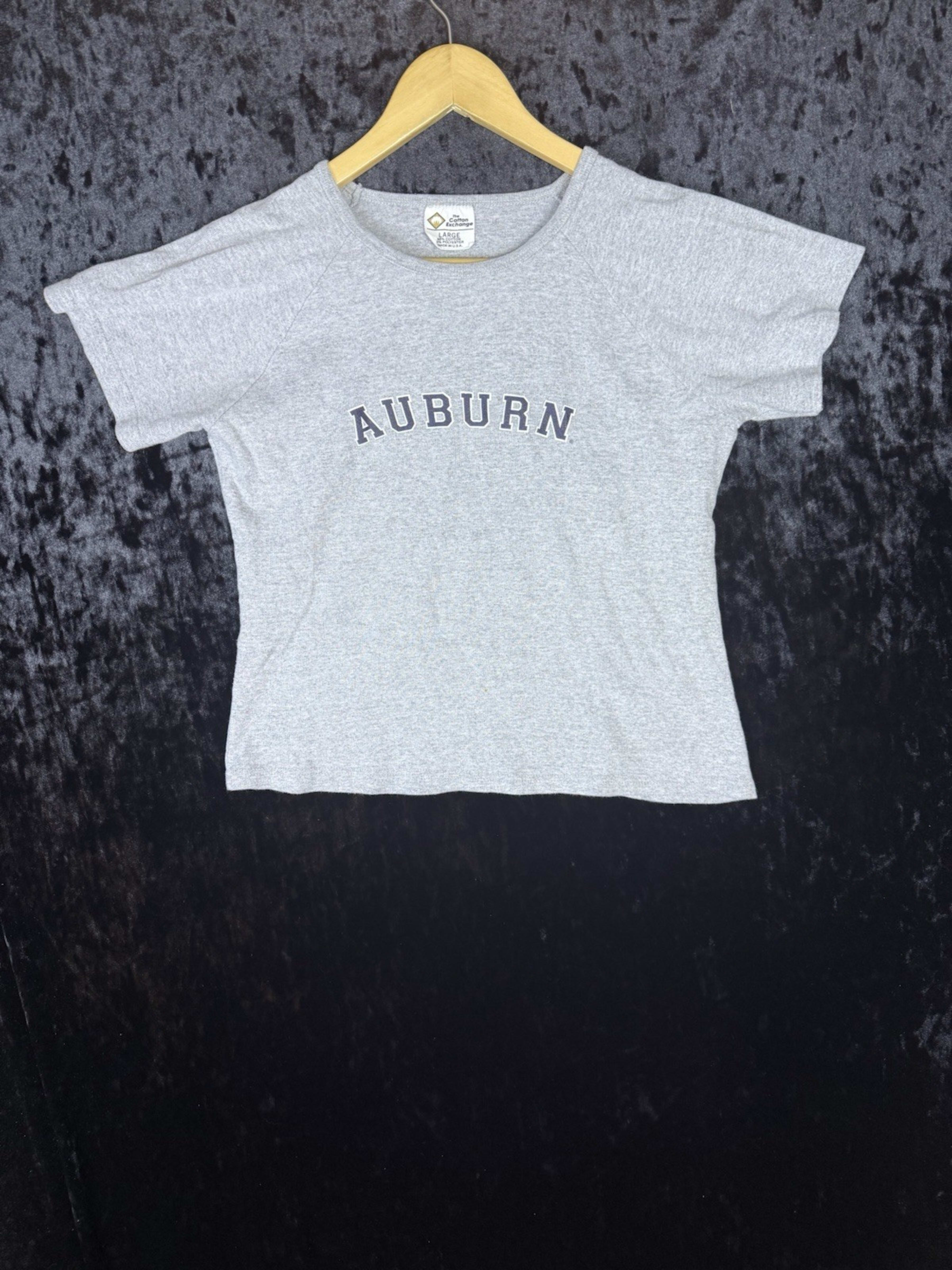 Vintage Auburn Tigers T-Shirt Womens L Gray Logo Spellout Short Sleeve