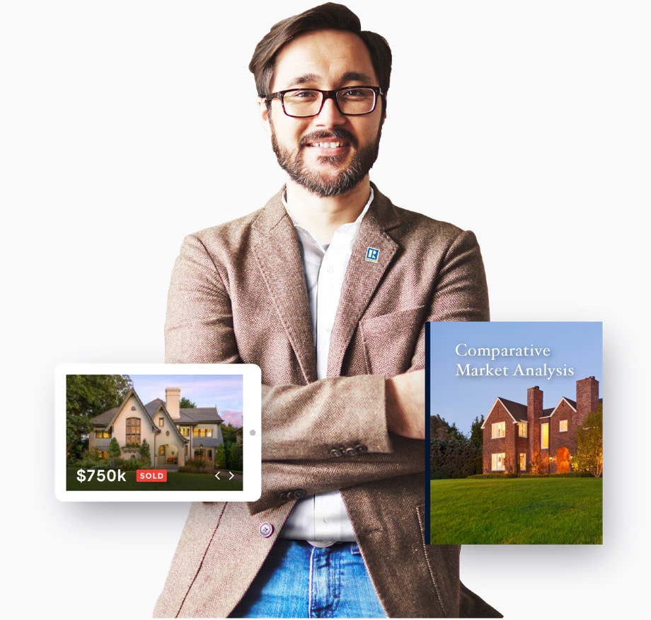 A well-dressed man stands with a gorgeous iPad and printed report courtesy of Cloud CMA.