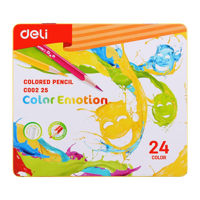 Deli Colour Pencil 24 Pcs Set (Tin Pack) Model no. 00225