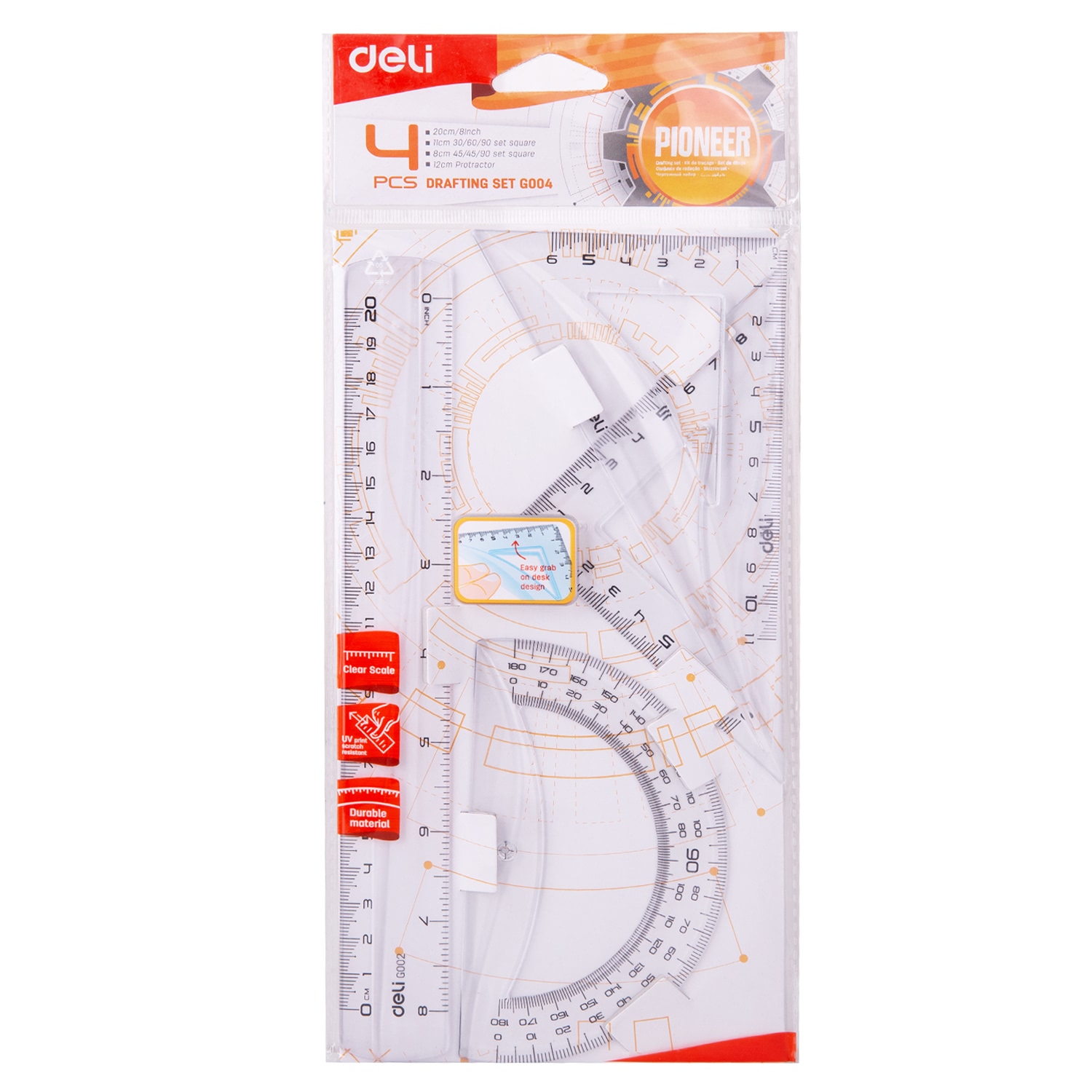 Deli Drafting Set 4 Pcs Set Model no. 00412
