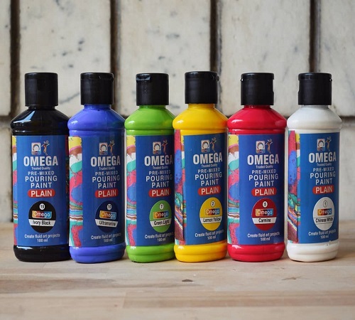 Omega Pouring Colour Plain 6 colour Set 100ml