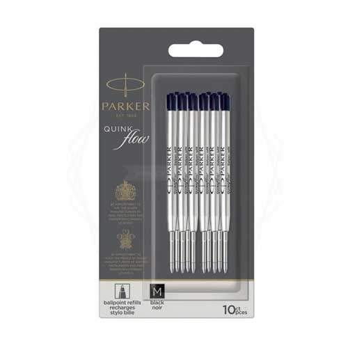Parker Quinkflow Ball Pen Refill Black - 10 Pcs Pack
