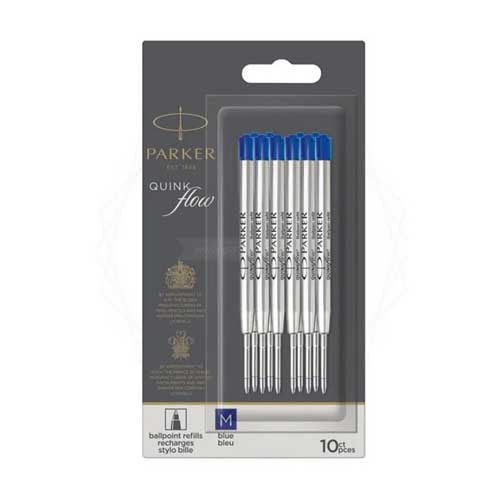 Parker Quinkflow Ball Pen Refill Blue - 10 Pcs Pack