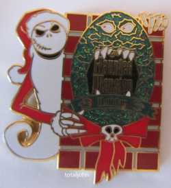 Nightmare Before Christmas Jack with Haunted Mansion Holiday Sign Pin