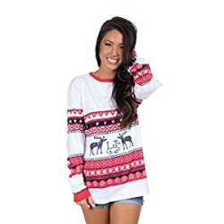 Lauren James Christmas Sweater Deer Navy XL Womens Sweater