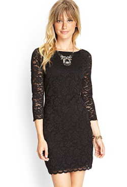 Zippered Lace Sheath Dress | LOVE21 - 2000061862