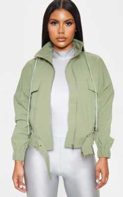 Khaki Utility Wind Breaker | Coats & Jackets | PrettyLittleThing