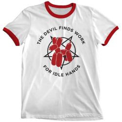 The Devil Finds Work for Idle Hands Ringer Shirt