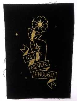 Patch: It's Never Enough by Michael Sweater – Silver Sprocket