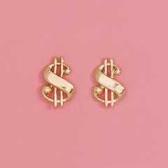 baller money sign studs by bing bang - earrings - ban.do