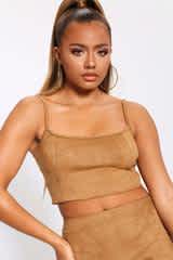 Tan Suede Crop Top - PDP – I SAW IT FIRST