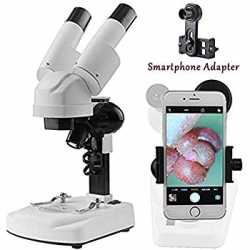 Amazon.com: SOLOMARK Portable Stereo Microscope-20X-40X Lab LED Binocular Microscope with a Microscope Smartphone Adapter: Toys & Games