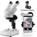 Amazon.com: SOLOMARK Portable Stereo Microscope-20X-40X Lab LED Binocular Microscope with a Microscope Smartphone Adapter: Toys & Games