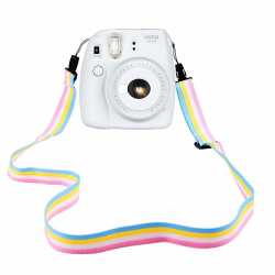 Amazon.com : Elvam Camera Neck Shoulder Strap Belt in Rainbow Blue Yellow White Pink Color for Digital Camera / Fujifilm Instax Camera Mini 9 / Mini 8 / Mini 8+ / Mini 7s / Mini 25 / Mini 50s / Mini 90 : Camera & Photo