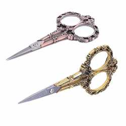 Amazon.com : BIHRTC Pack of 2 Vintage European Style Plum Blossom Scissors for Embroidery, Sewing, Craft, Art Work & Everyday Use (Copper, Gold) : Office Products