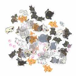 Amazon.com: We-buys Cute Cats Stickers Transparent Diary Scrapbooking Labels Decorative Tags 80 Pcs