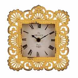 Amazon.com: NIKKY HOME Shabby Chic Metal Peacock Feather Square Yellow Table Clock for Bedroom Home Decor,6 by 6.5-Inches, Yellow: Home & Kitchen