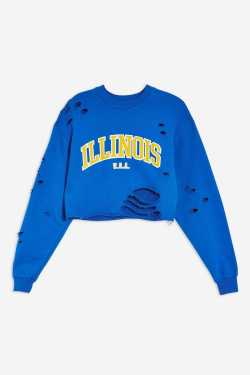 Distressed Illinois Crop Sweatshirt by Tee & Cake | Topshop