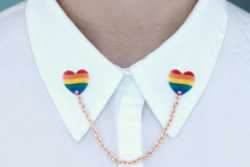 Rainbow Pride Heart Collar Pins with or without by JazzelliDesigns