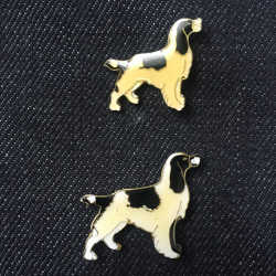 Vintage Enamel Dog Lapel Pin Springer Spaniel by FriendCenter