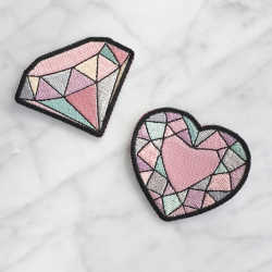 Gemstone Patch Iron On Set of 2 Patches by WildflowerandCompany