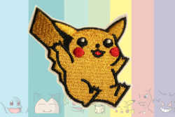 Pikachu Embroidery Patch by CoolSpotGaming on Etsy