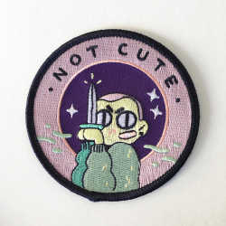 not cute 3 iron-on patch by edlynbot on Etsy