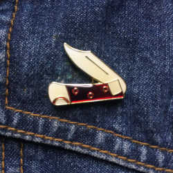 Vintage Enamel Lapel Pin or Hat Pin switchblade or by FriendCenter