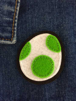 Yoshi Egg Handmade Embroidered Felt Patch by LazybonesShop