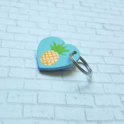 Pineapple Keychain Tropical Keychain Pineapple by SprocketDecor