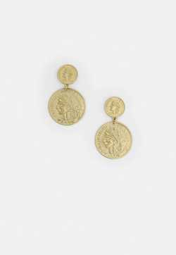 Gold Look Two Coin Drop Earrings | Missguided