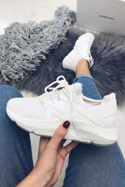 8 Zara White Mesh Chunky Trainers