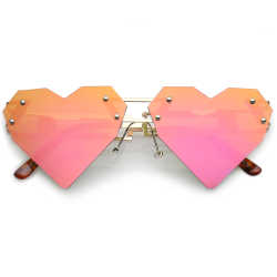 8 Bit Heart Shape Mirrored Sunglasses - Shop Jeen - powered by Hingeto