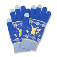 Pikachu Festive Winter Blue Touch Screen Gloves (One Size-Adult) | Pokémon Center Official Site