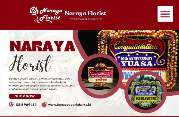 Naraya Florist - E-Commerce Catalog & Flower Board Landing Page