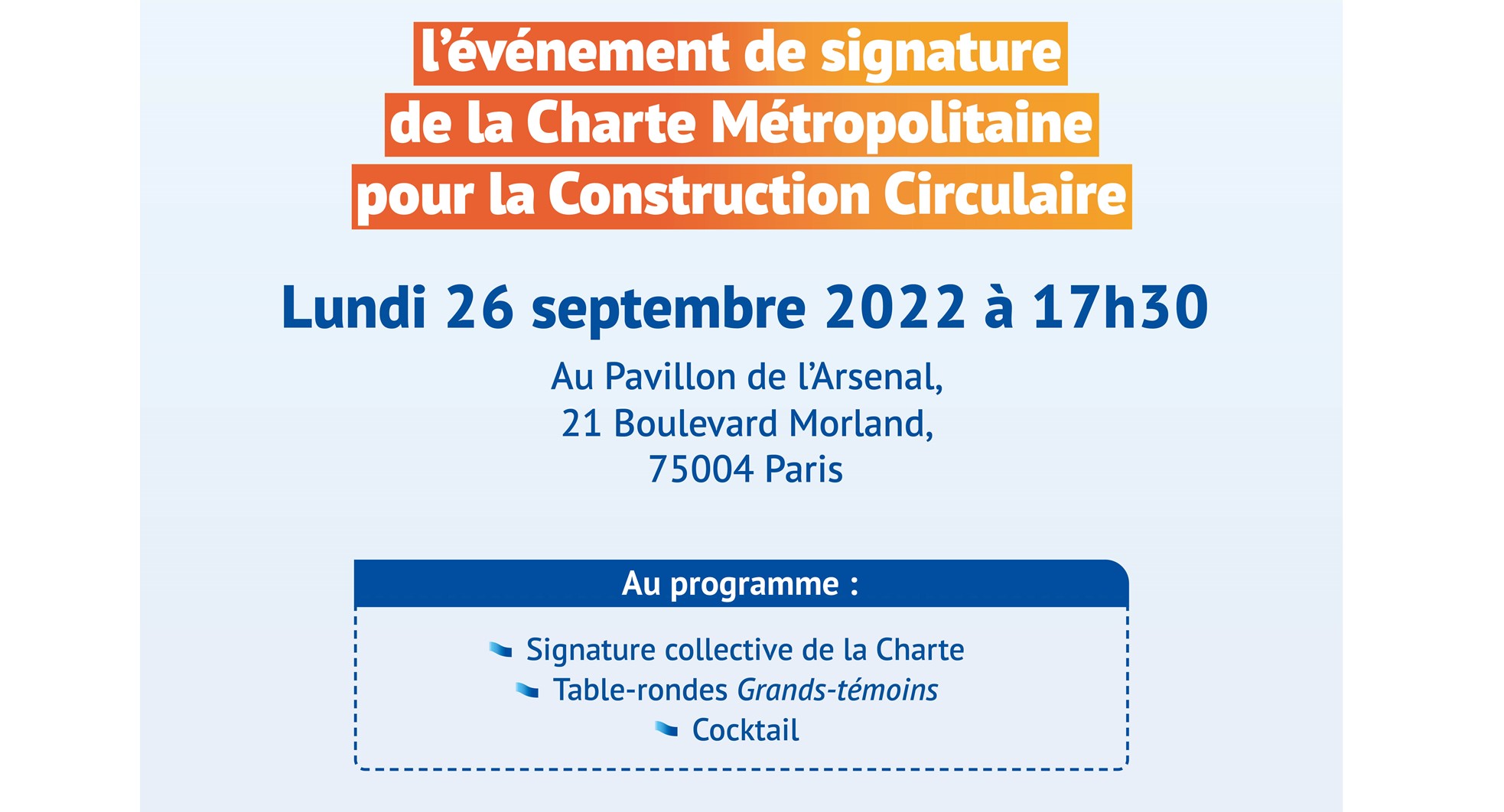 Charte Métropolitaine pour une Construction Circulaire
