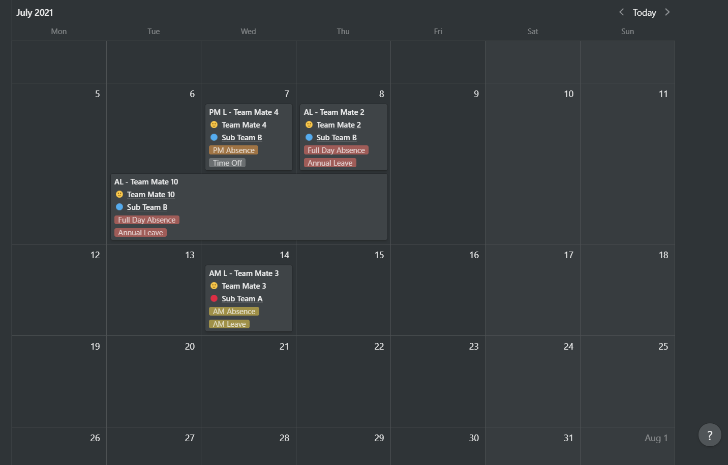 Calendar View