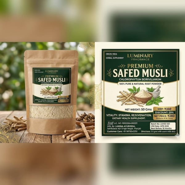 Luminary Premium Safed Musli (Chlorophytum borivilianum) 50 g