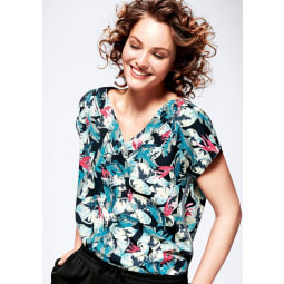 TRIANGLE Bluse mit Palmenprint