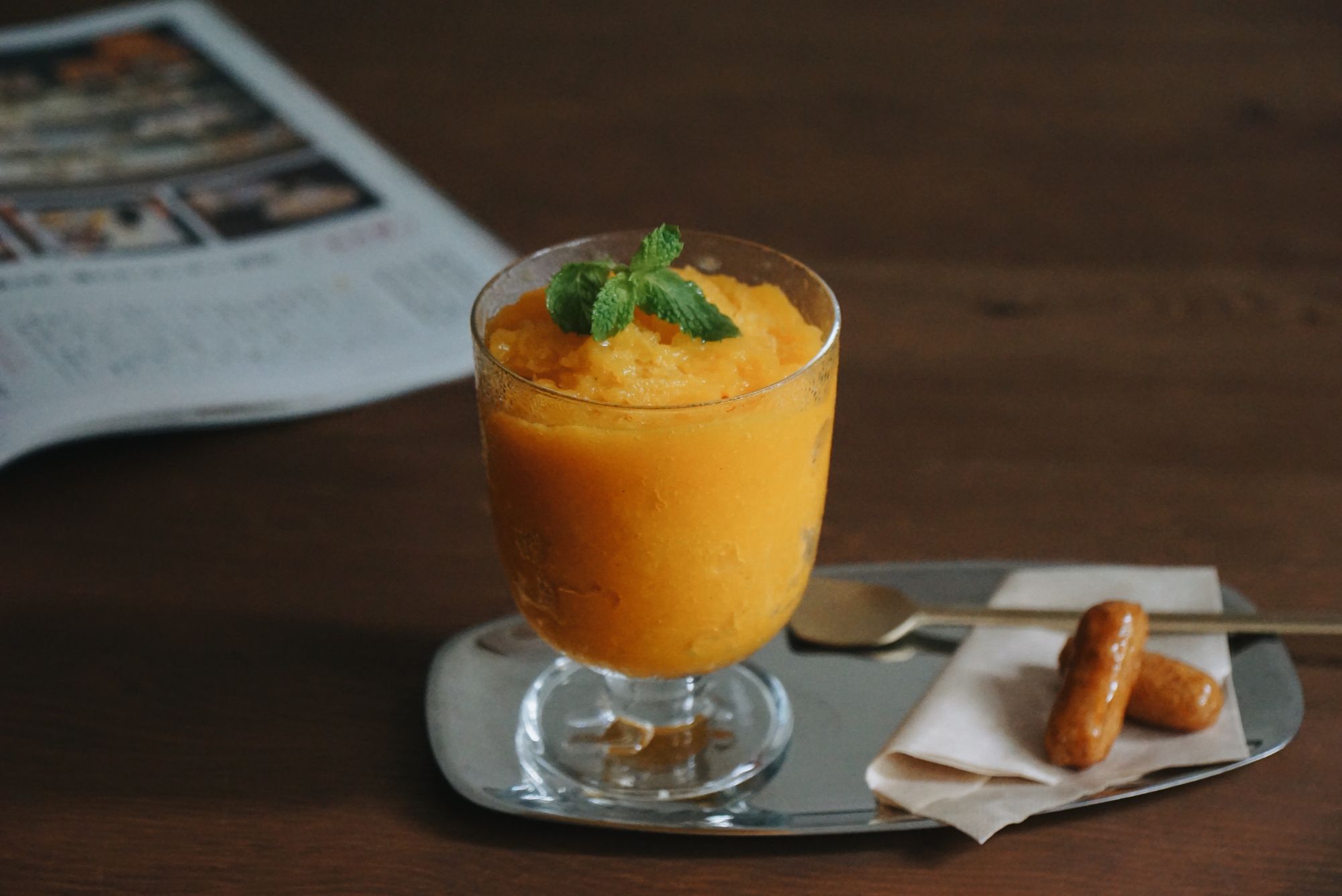 芒果百香果冰淇淋