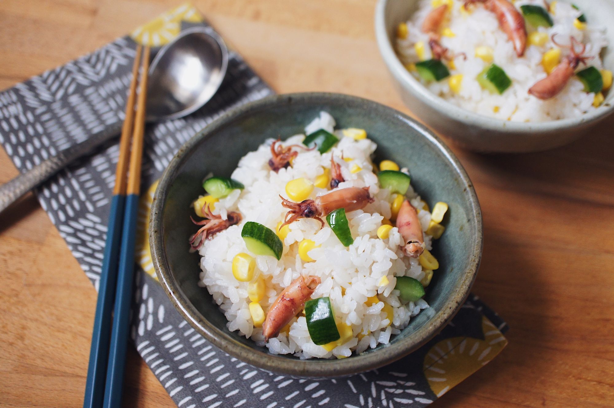 鹹小卷玉米炊飯