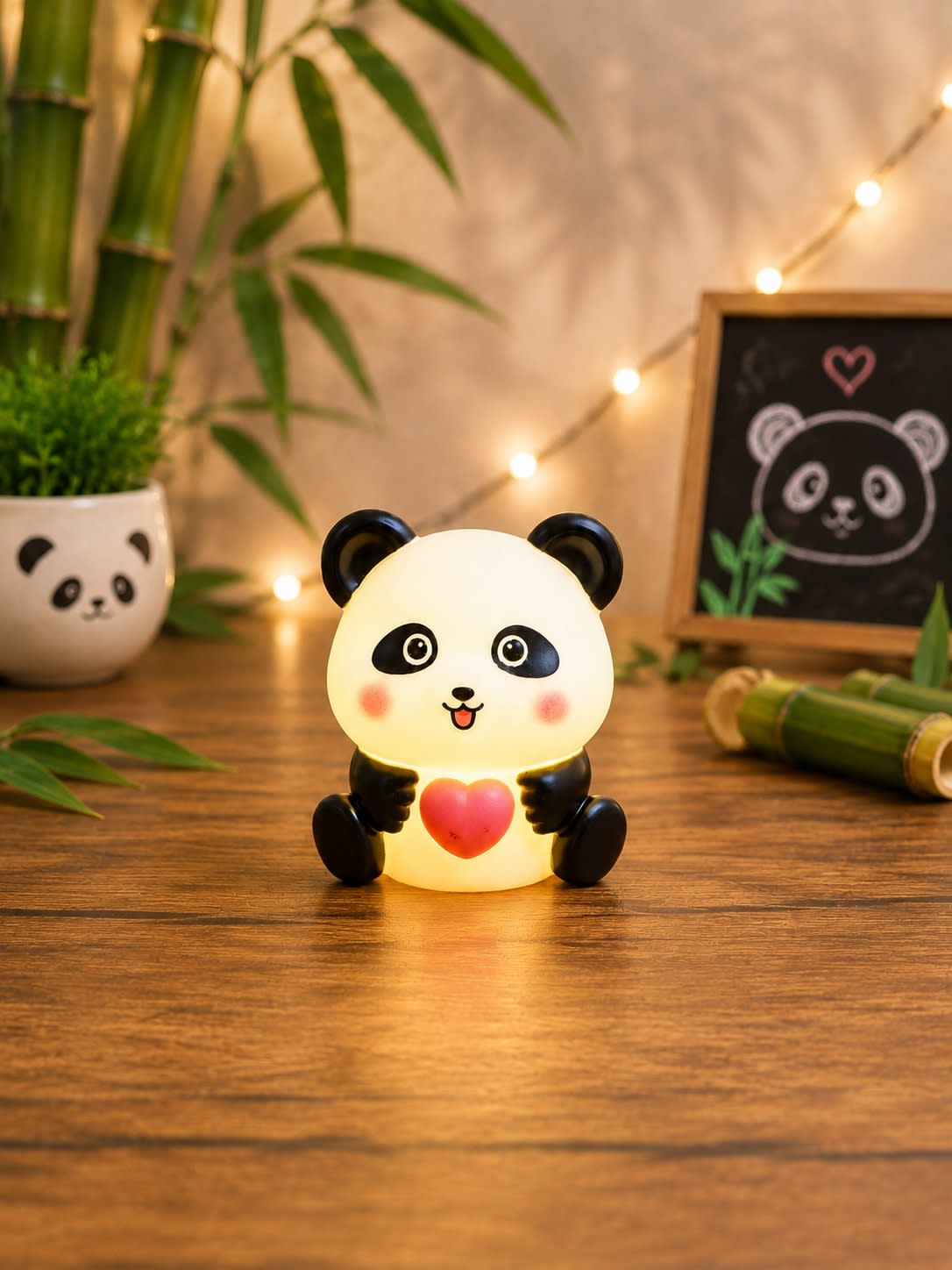 Pink Heart Panda